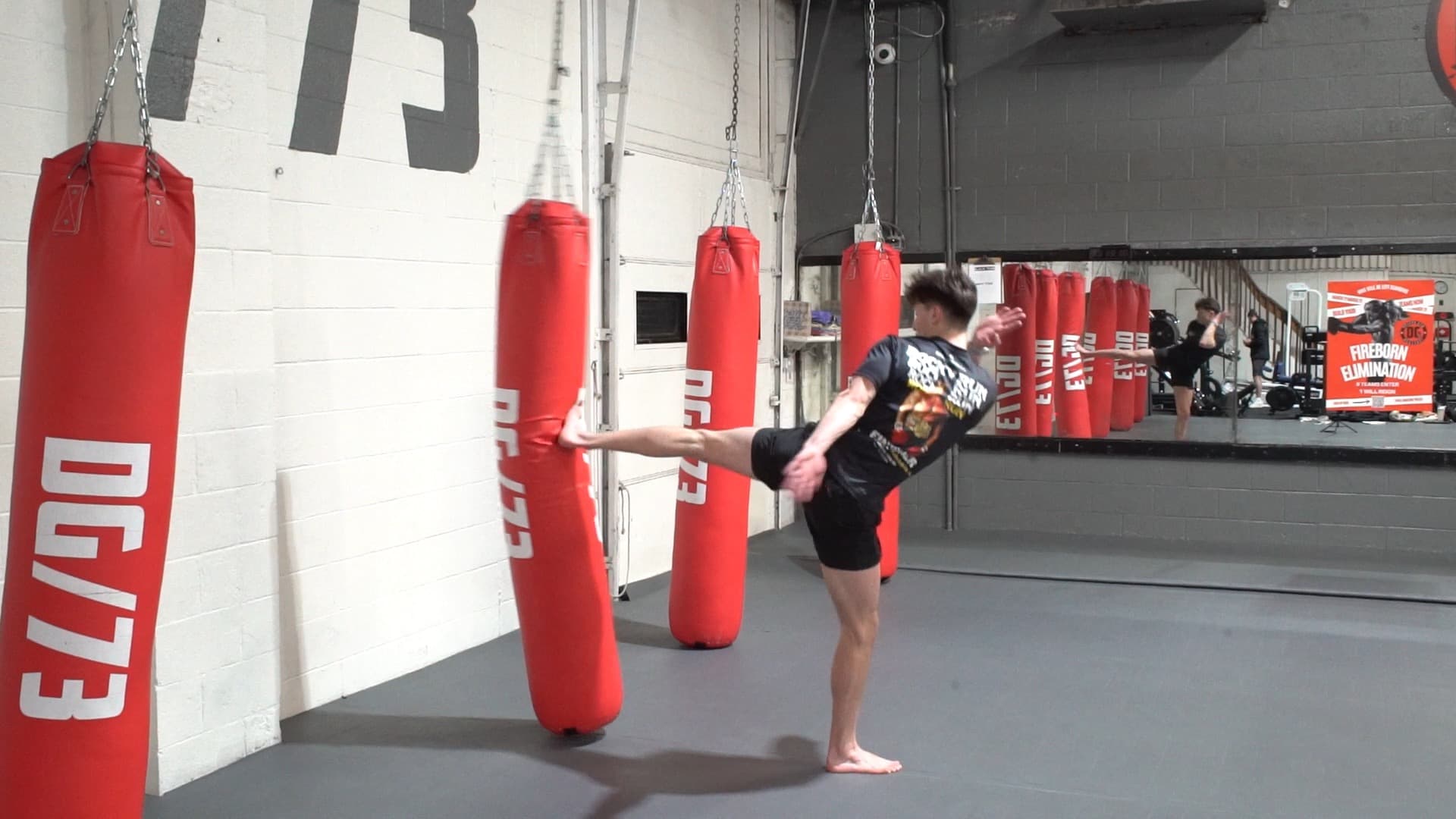 Jake Peterson throwing a sidekick