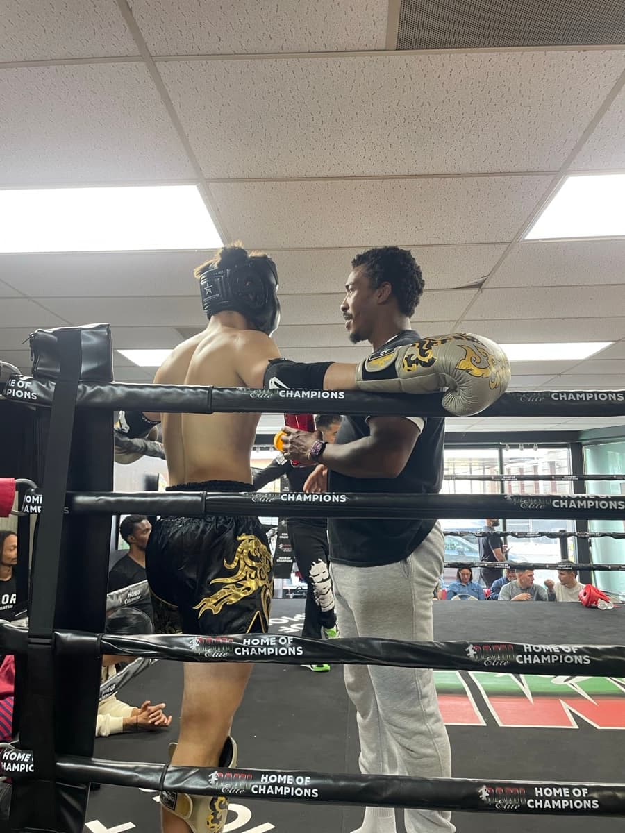 Jake Peterson training Muay Thai